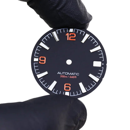 Quality Sea 600m Style Watch Dial With C3 Bgw9 Green Blue Luminous For Nh35 Nh36 Mechanical Movement Skx007 Case 28.5mm Dial