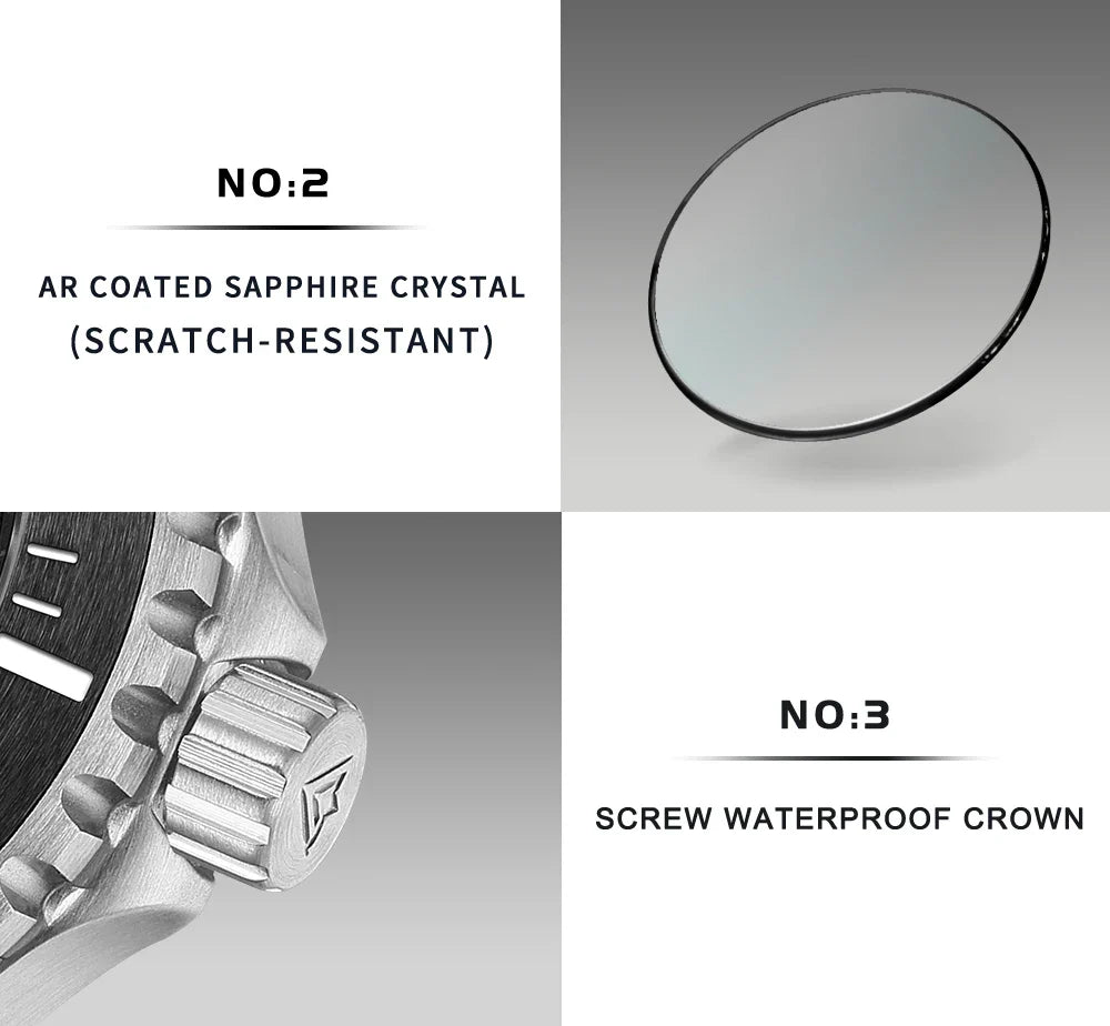 Cadisen C8232 Submariner DIVER  NH35A 100M Waterproof Luminous AR Sapphire 40MM