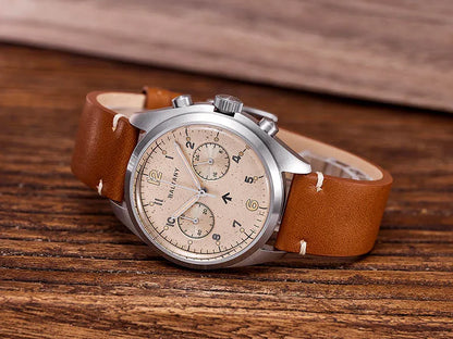 Customizable Watch Baltany 39mm Vk64 Quartz  Military watch Chrono RAF 6BB Homage Multifunction Chronograph 5bar AR Sapphire Swiss Lume