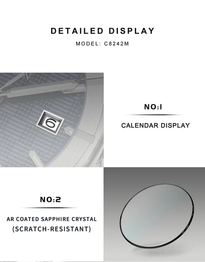 CADISEN Dress Watch C8242 40MM AR Sapphire Seiko NH35 Movt Royal Oak Mod