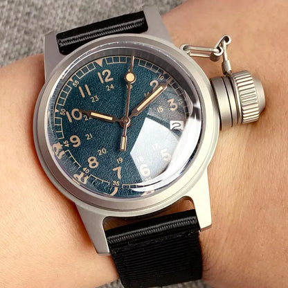 Tandorio Militarywatch TD135E 36MM NH35A Automatic BigCrown Dome Sapphire sandblast 20ATM