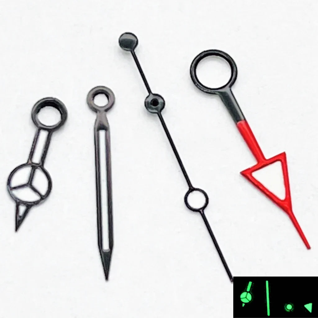 RICHUS NH34 GMT Watch Hands Silver/Black/Gold/RoseGold Blue Luminous Fit NH34 Movement Watch Accessories