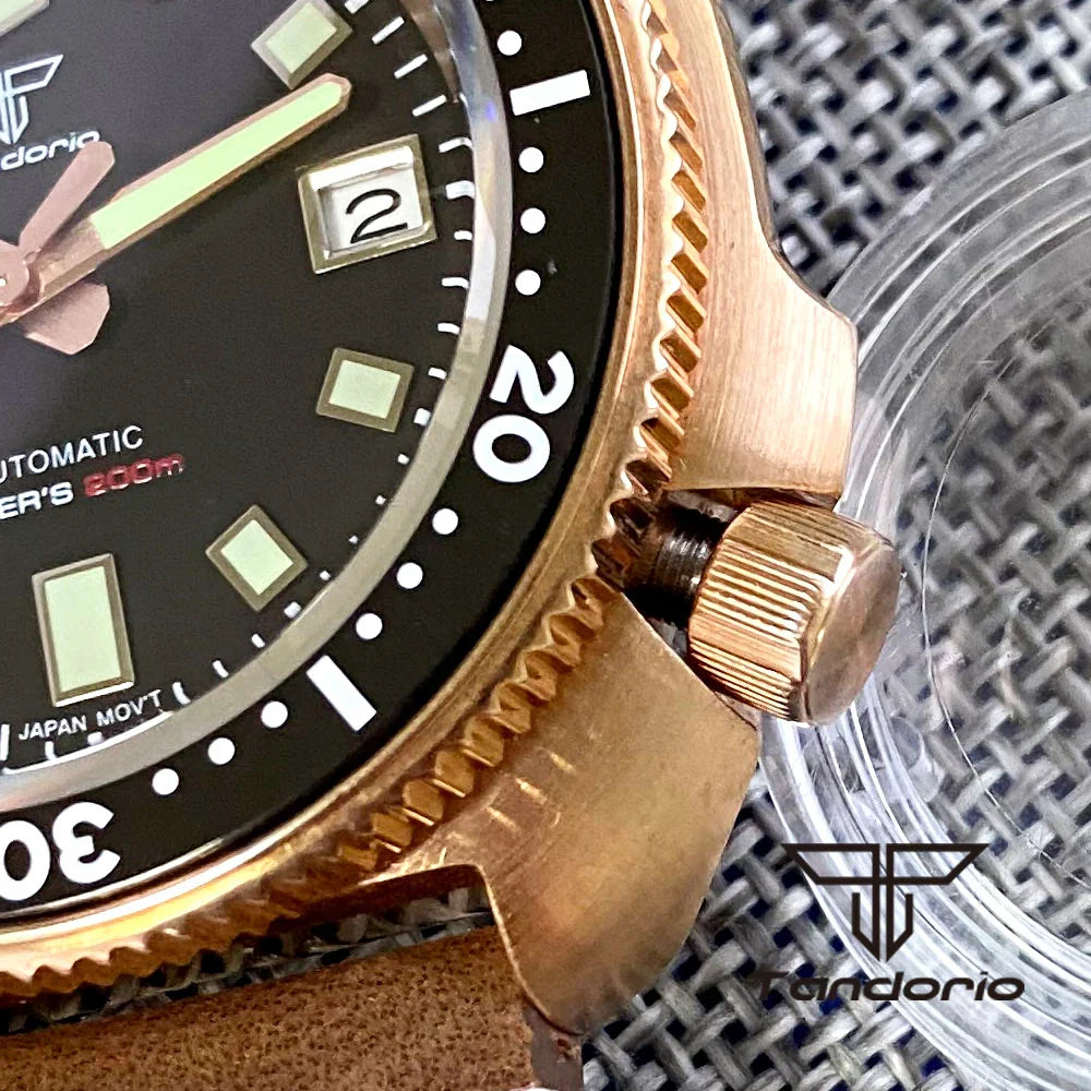 Tandorio Cusn8 Bronze Willard Captain Watch TD239M NH35A 44mm 20bar Diver Sapphire