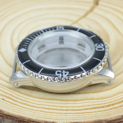 45MM Stainless Steel NH35 Watch Case 100m Waterproof Unidirectional Bezel for 50 FATHOMS NH34 NH35 NH36 NH38 Watch Accessories