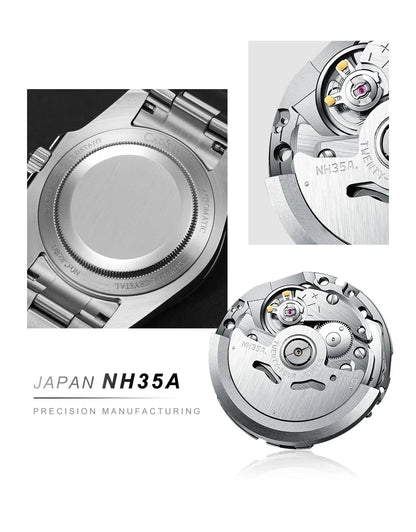 CADISEN C8238 Submariner Diver NH35 Automatic Ceramic Bezel Sapphire 10Bar