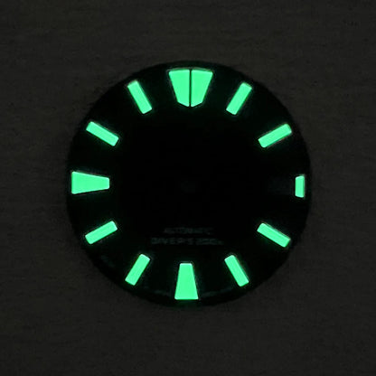 28.5mm S Logo Dial Suitable For NH35/NH36 Japanese Automatic Movement Green Luminous Watch Modification Accessories