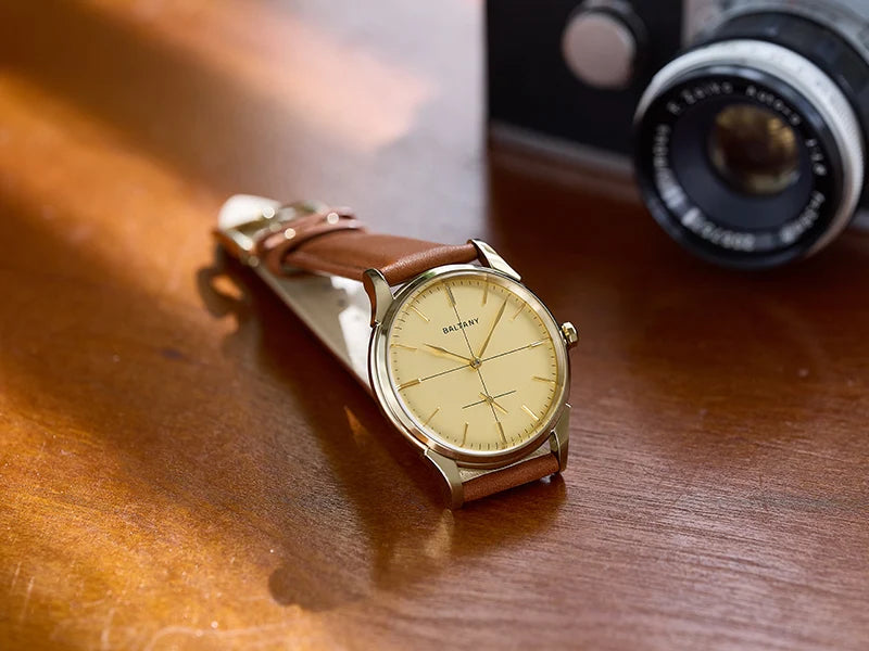 Baltany Dress Watchse Man S4092 Leather Straps Crosshair 38.5mm Dial Small Seconds Hand-Winding Mechanical luxury Wristwatches