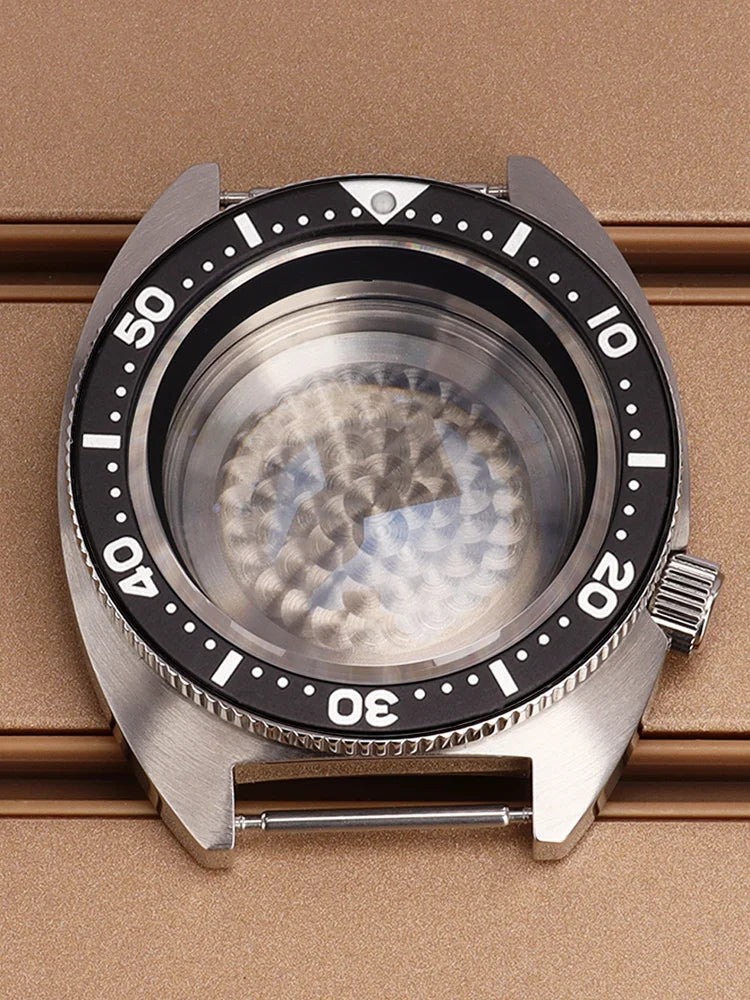 41mm Modified Turtle Watch Case Sapphire For Abalone/tuna mouth 6105 Captain Willard TMI NH35 NH36 NH38 4R Movement Stainless Steel Watch Accessories