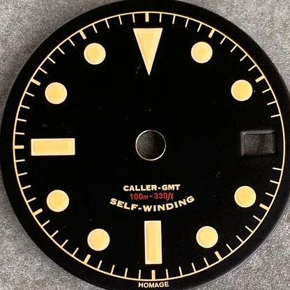 29mm Black White Luminous coating GMT Watch Dial fit NH34 NH34A GMT Automatic Mechanical Men Watch Accessories