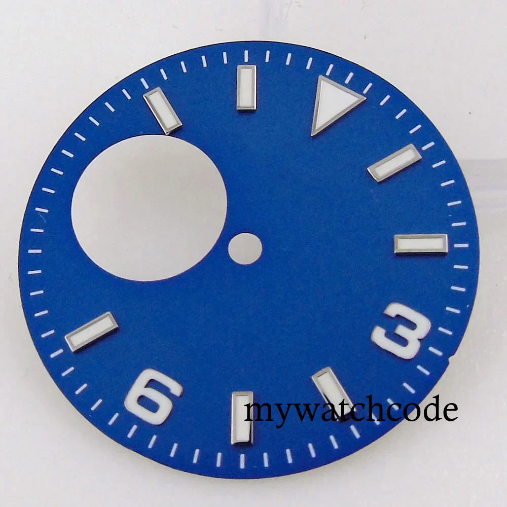 Fit NH38 NH38A Automatic Movement 29mm Blue/Green/White/Orange/Black Watch Hollow Dial Green Luminous Marks Watch Spare Parts