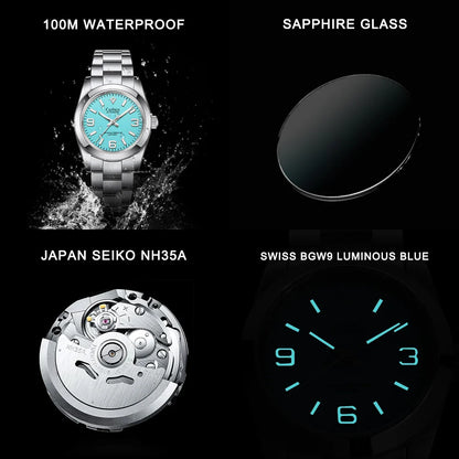 Cadisen C8213 Oyster Watch 36MM NH35 AR Sapphire BGW9 Lume 100M Waterproof