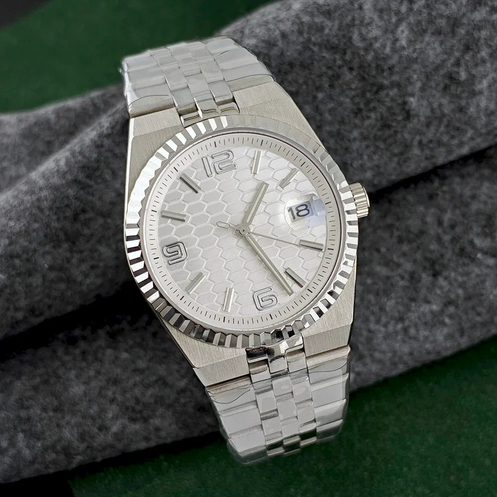 PRX Watch Fluted Case TD305F 40mm NH35 Automatic watch land type Sapphire Honeycomb dial 5bar