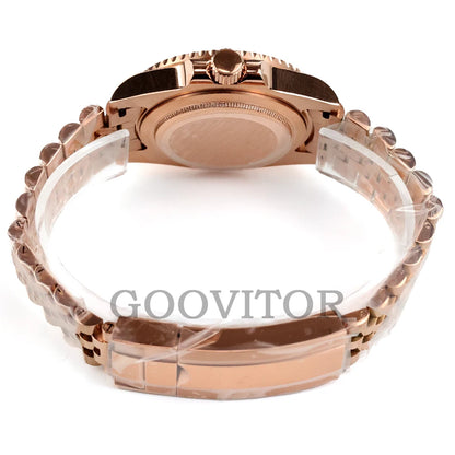 NH35 Watch Case 40mm For GMT YACHT-MASTER Seiko NH34/NH35/NH36/NH38 Movement Rose Gold Jubilee Bracelet Submariner NH35 Case