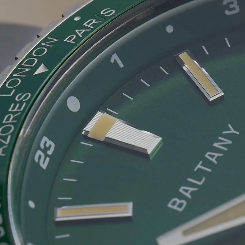 Baltany 40MM Date Sports Watch Man S6083 NH34 Auto Mechanica Watch Ceramic Bezel 20ATM Stainless Steel Bracelet Sports Watch