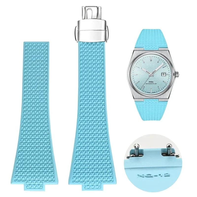 PRX watch band Quick Release  11mm 12mm T137.407/T137.410 Super Player Fluoro rubber FKM Watch Strap Bracelet