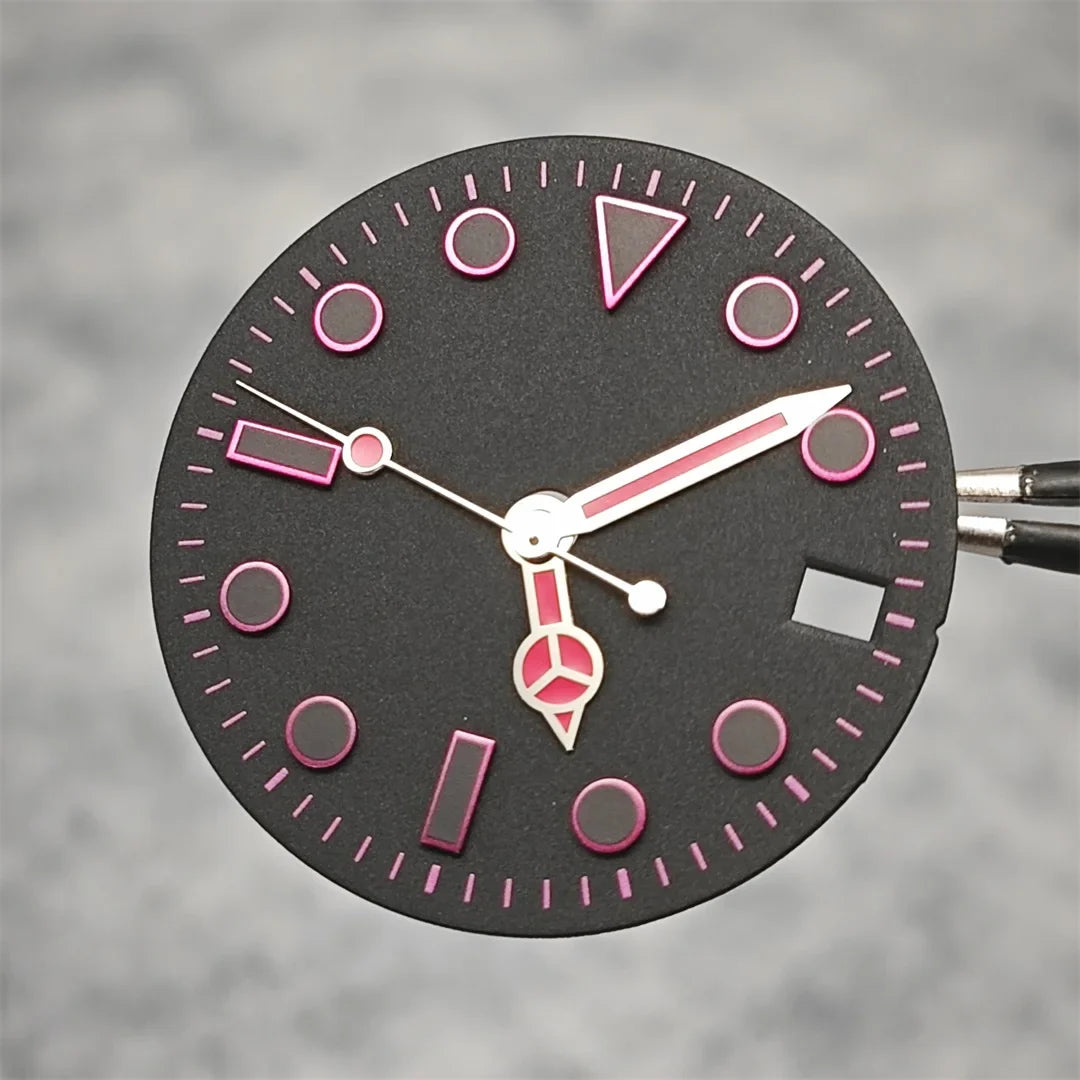 28.5mm NH34 Watch Dial + 4 Pointer Set GMT Mechanical Accessories SUB Watch Dial Modification Parts for NH34 and NH35 Movements