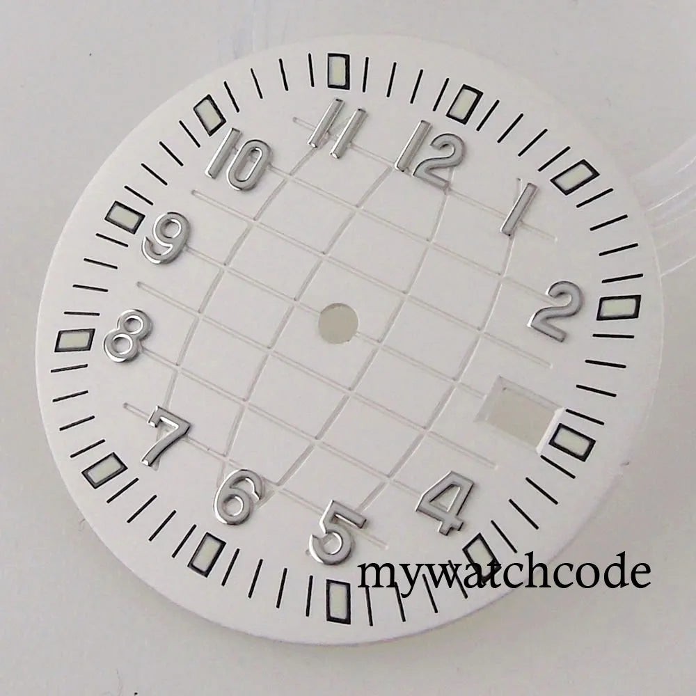 40mm Watch Case Glass Back Rubber Strap Dial Hands Set Fit NH35A NH36A Automatic Movement Sapphire Glass