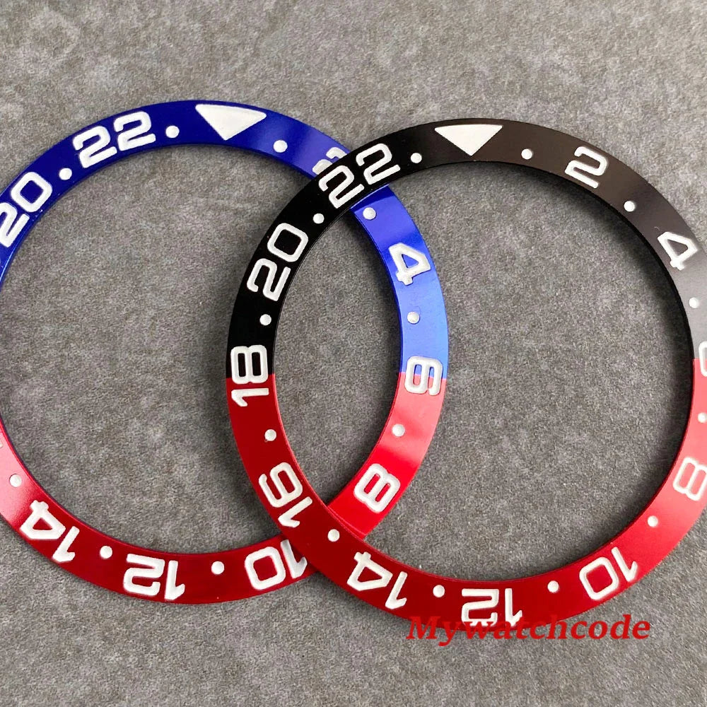 38mm x 30.5mm Black Red Purple Bezel Insert Replacement Part For 40mm GMT SUB SKX 007 Mens Watch Accessories Case Ring