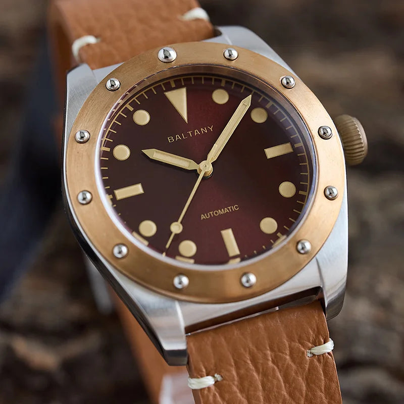 Baltany Bronze Watches Man B4030 Super LuminousNH38 Automatic 20ATMWaterproof Luxary Design Unique Vintage Mechanical Wristwates