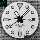 29mm Blue Red Black Orange GMT NH34 White Glossy Dial With Hands C3 Lume Fit NH34 Mechanical Watch Modified Accessories