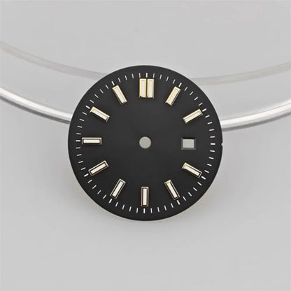 24.5MM Watch Dial Green Luminous Logbook Faces Women's Mechanical Watch Accessories for NH05 /NH06 Movement for 31mm Case