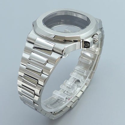 Silver/Black/Rose Gold 40mm Watch Cases Strap Parts Sapphire Glass For NH35 NH36 NH34 NH38 NH72 Movement 30.8mmDial Mod Nautilus