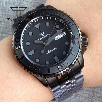 Tandorio TD269C Yacht Master Black Pvd  Domed Sapphire Skx007 Style NH36 20atm 120 Clicks 41MM