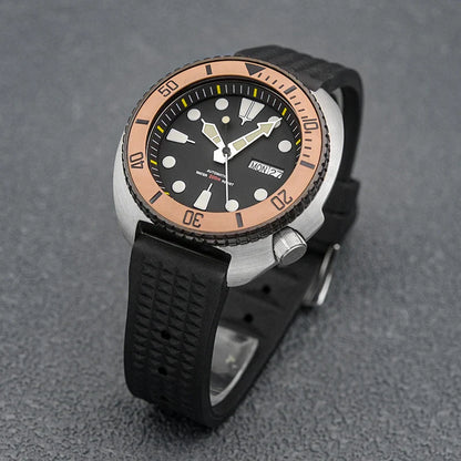 Golden Sterile Turtle SKX6105  Abalone NH36A Sapphire 20Bar Ceramic Bezel 44mm