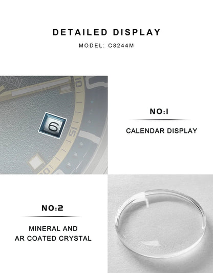 CADISEN C8244 Miyota 8215 Automatic 40mm 10bar diver sapphire luminous