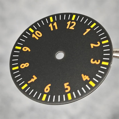 28.5MM Watch Dial NH35 Single Date / No Date Calendar Watch Faces Green Luminous Watch Accessories for NH35/ NH36/ 4R Movement