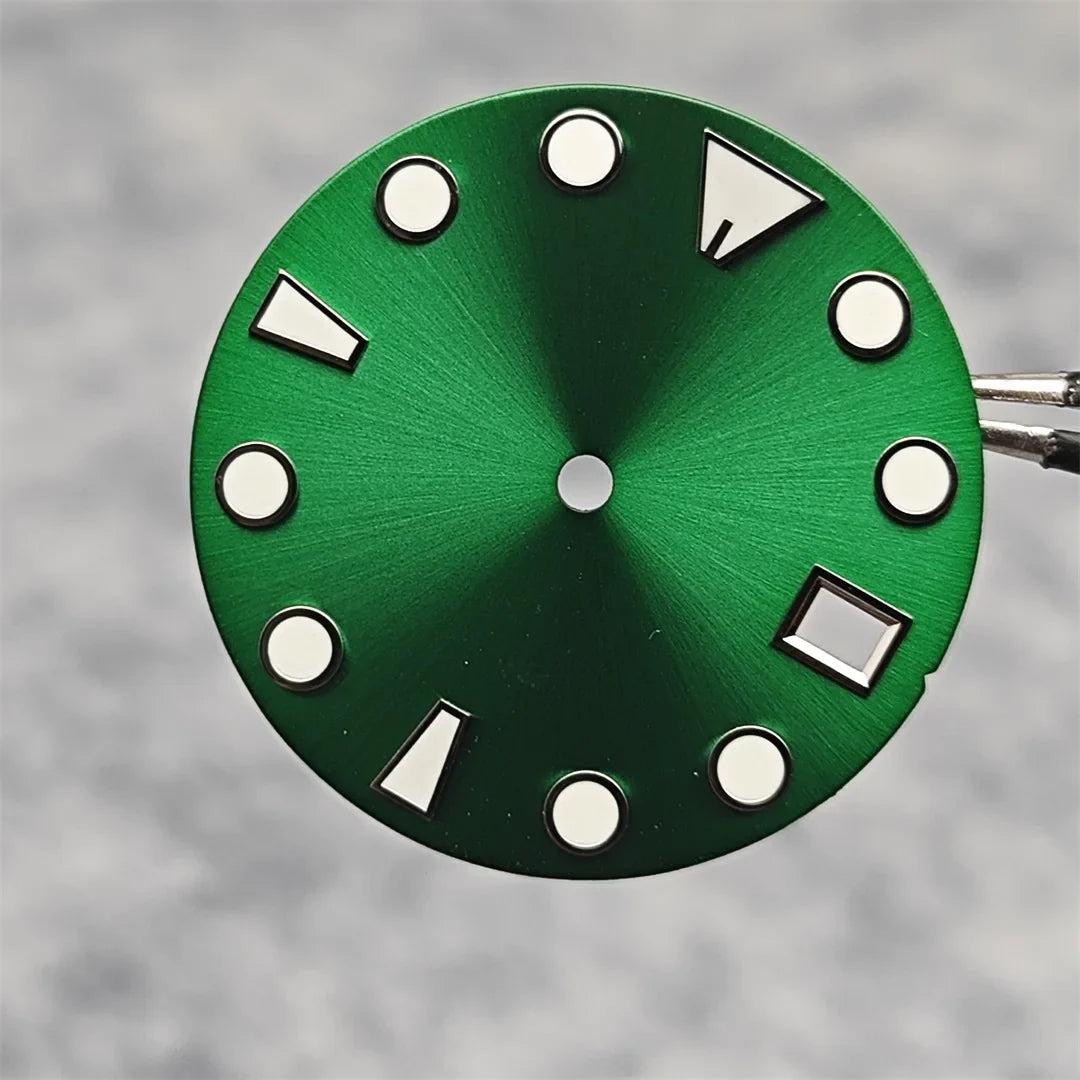 28.5MM New NH35 Dial Green Luminous Watch Face Matte Texture Dial for NH35/ NH36 Mechanical Movement Watch Accessories Repair Parts