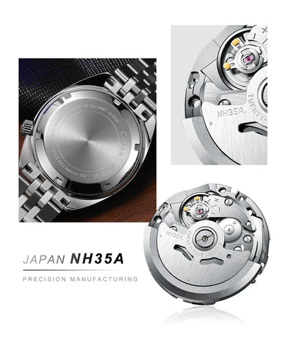 CADISEN C8230 Dive Watch Miyota 8215 Luminous Stainless steel AR Coating Sapphire 39MM 10Bar