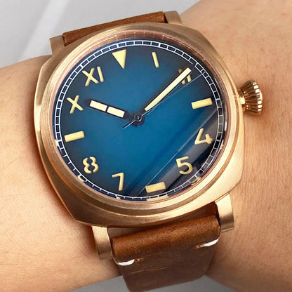 Tandorio CUSN8 Bronze /Stainless Steel Radiomir TD113B AR Sapphire Sandwich California 42mm Square NH35 PT5000 20atm