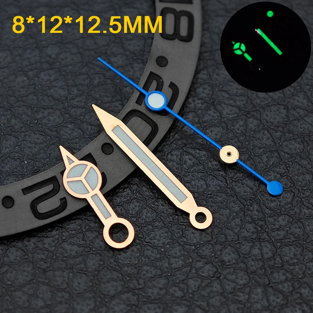 Watch hands NH36  Black/Rose Gold Watch Accessories Watch pointer N H35 NH36 Hands Blue Green/Green Glow fits for N H35