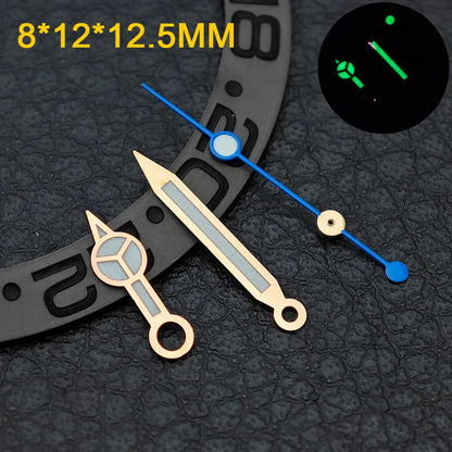 Watch hands NH36  Black/Rose Gold Watch Accessories Watch pointer N H35 NH36 Hands Blue Green/Green Glow fits for N H35