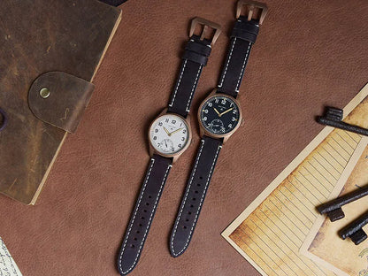 Baltany Vintage Dirty Dozen Wristwatches Golden Hands Seagull ST3620 Luminous 5ATM Leather Automatic Retro D12 Bronze Watches