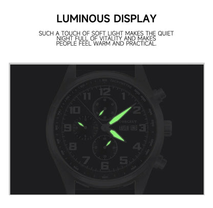 Corgeut 9003 Chronograph Watch 41mm Date Month MIYOTA OS00 Quartz Sapphire 3ATM