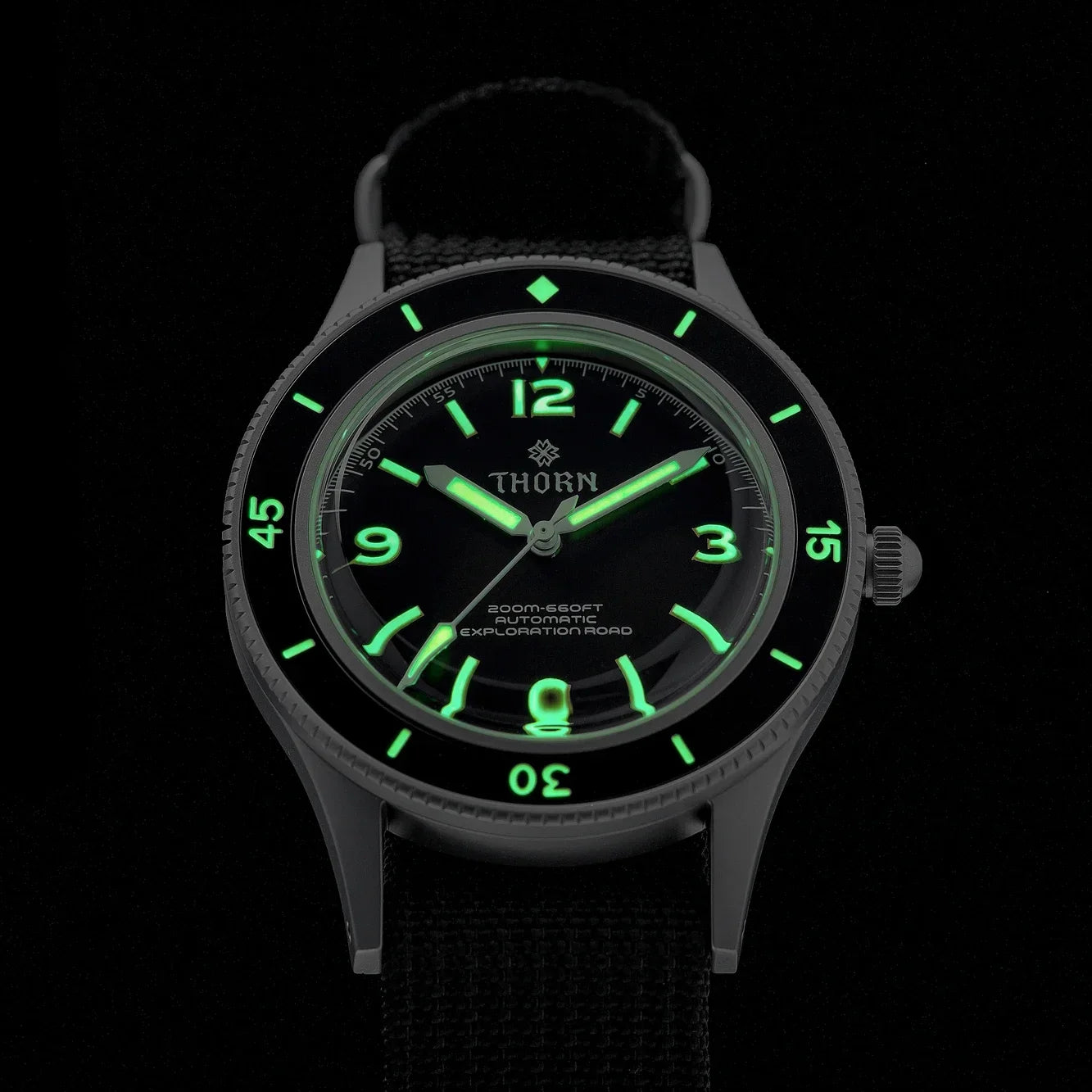 NH35 movt 50 Fathoms Watch THORN SHY033  40MM C3 lume AR Mineral Glass