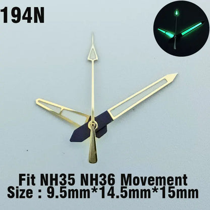 Watch hands NH series 35 36 hands Green glow in the dark hands seconds Watch accessories for NH series 35 36 movement assembly