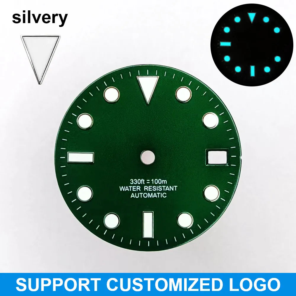 28.5mm diameter dial suitable for NH-34/35/36 movements GMT Luminous dial customization LOGO/name DIY dial watch parts