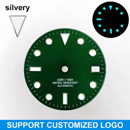 28.5mm diameter dial suitable for NH-34/35/36 movements GMT Luminous dial customization LOGO/name DIY dial watch parts