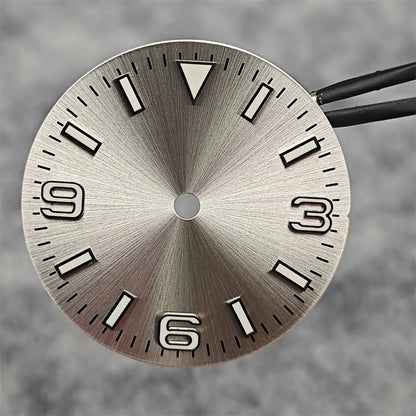 28.5mm Watch Dial + Hands Green Luminous Sun Pattern Modified 369 Nail Dial Watch Faces Accessory Fit NH35/NH36/4R/7S Movement