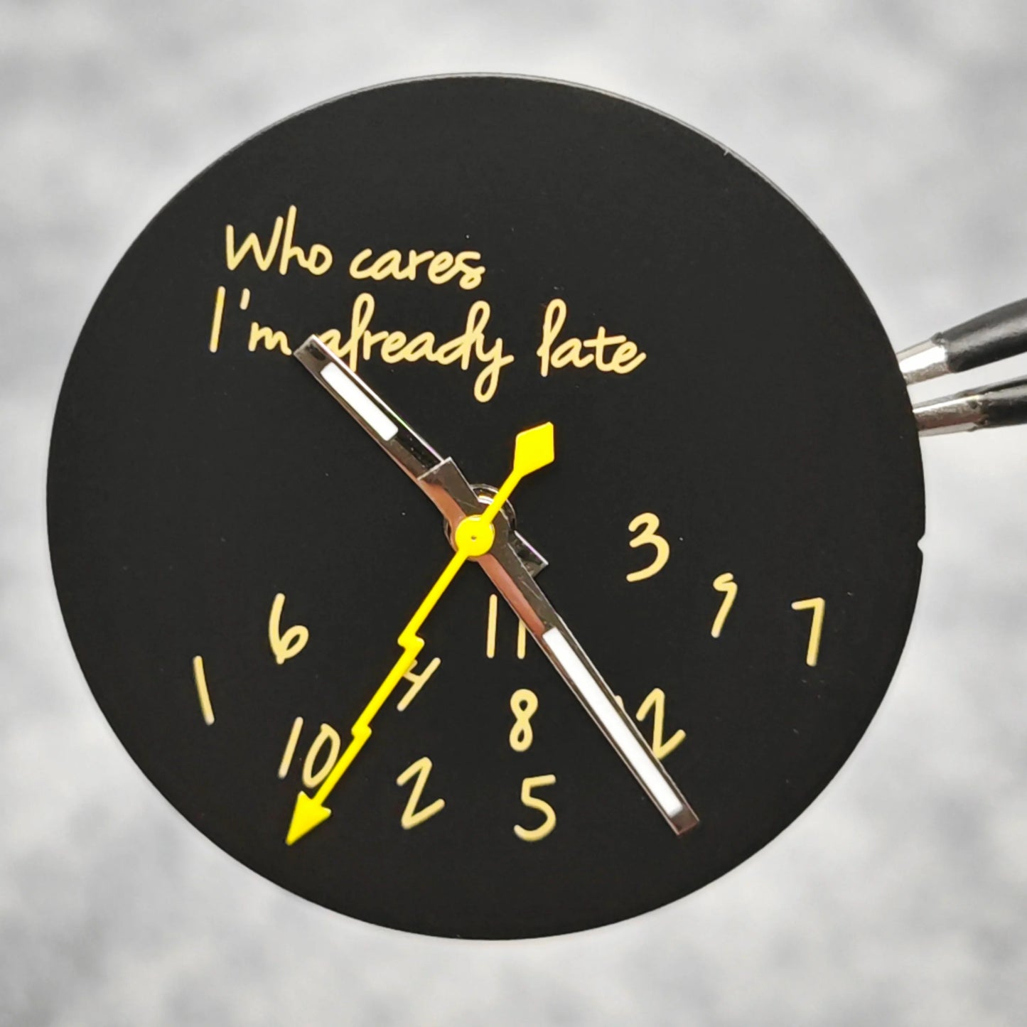 New Log Modified Watch Face 28.5mm DIY Watch Dial Fits NH35/4R36 Movement Who Cares Lt's Already Late Watch Accessories