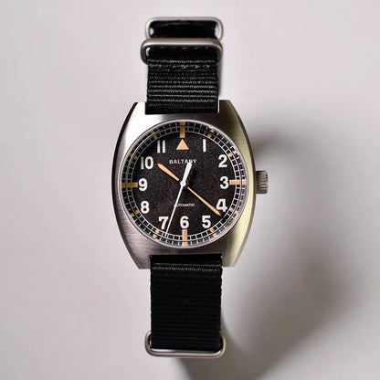 Baltany W10 Tonneau Wristwatches Sapphire Crystal Super Luminous Nylon Strap NH38 Automatic Mechanical Vintage Military Watches