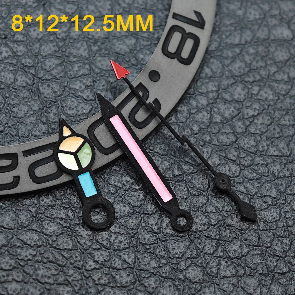 Watch hands NH36  Black/Rose Gold Watch Accessories Watch pointer N H35 NH36 Hands Blue Green/Green Glow fits for N H35