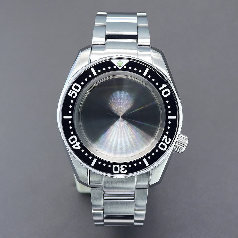 42mm Silvery Men's Watch Cases Bracelet Sapphire Glass For NH35 NH36 NH34 NH38 NH70 Movement NH35 Cases 28.5mm Dial Mod SPB185