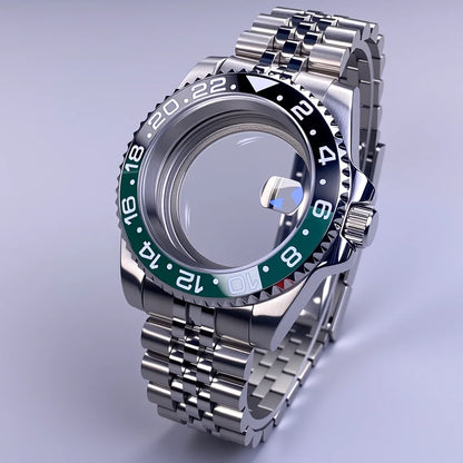 40mm SUB Case NH35 Sliver with Sapphire Crystal 120 Click Compatible with NH34/NH35/NH36 Movements Water-Resistant 28.5mm Dial
