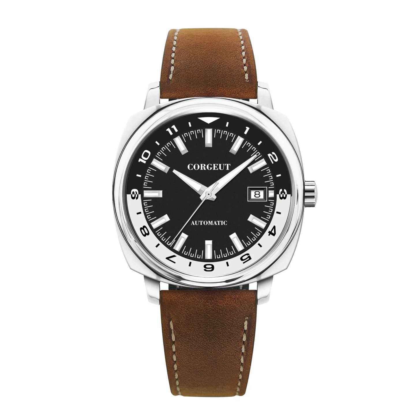 Corgeut 6018 glass back  42 MM NH35 Automatic Sapphire crystal 10ATM Dress watch