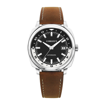 Corgeut 6018 glass back  42 MM NH35 Automatic Sapphire crystal 10ATM Dress watch