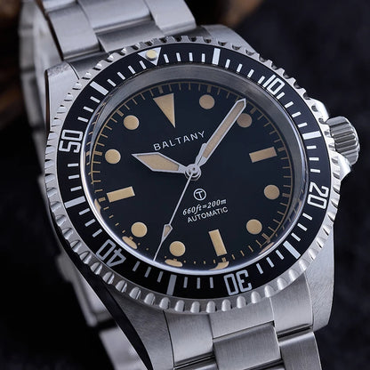 Baltany 39MM Dive Watch Man S3075 MilSubmariner Homage Watch  20Bar Waterproof Stainless Steel Bracelect NH38 Auto Sports Watch